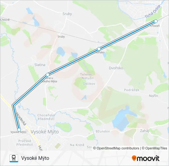 Поезд OS 115036: карта маршрута