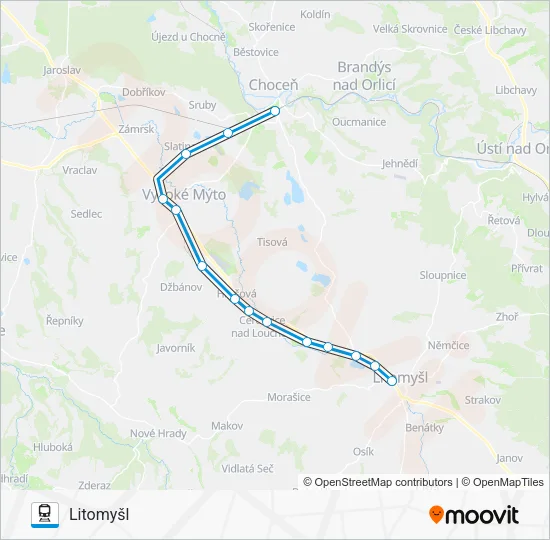 Поезд OS 215002: карта маршрута