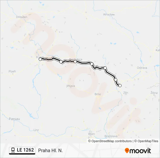Поезд LE 1262: карта маршрута