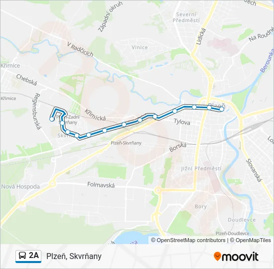 Автобус 2A: карта маршрута