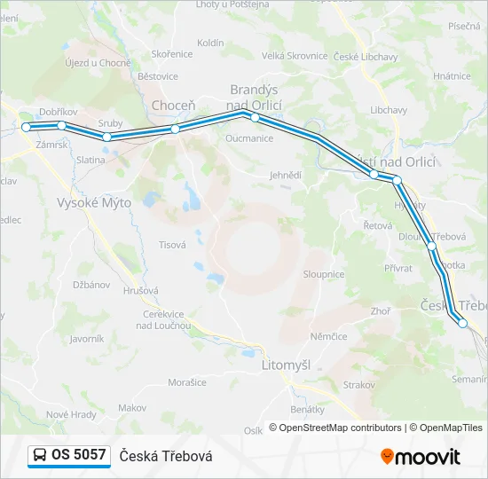 Автобус OS 5057: карта маршрута