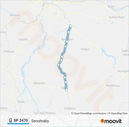 Поезд SP 2470: карта маршрута