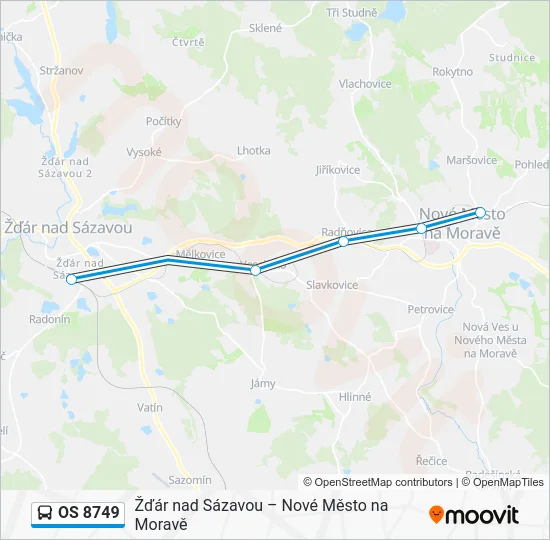 Автобус OS 8749: карта маршрута