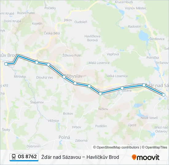 Поезд OS 8762: карта маршрута