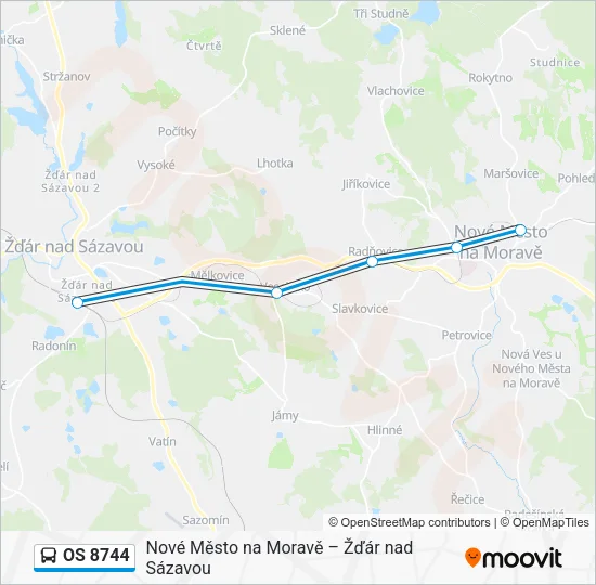 Автобус OS 8744: карта маршрута
