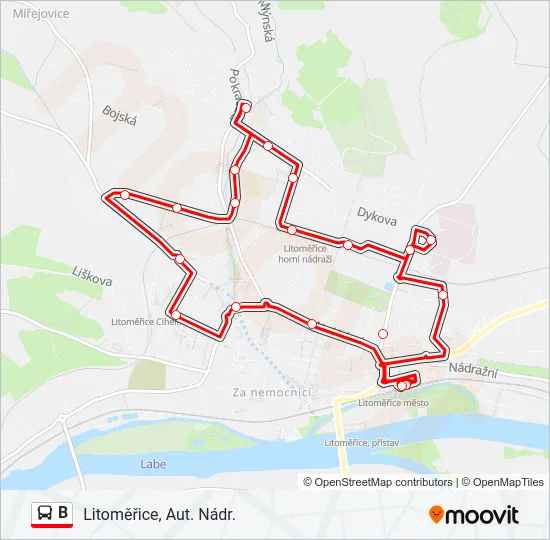 B Bus Line Map