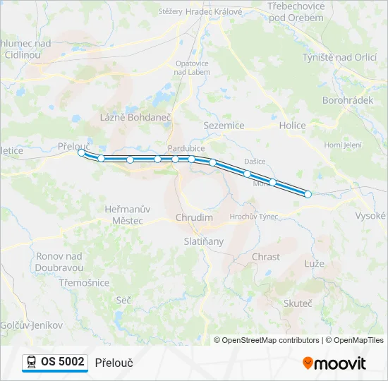OS 5002 Route: Schedules, Stops & Maps - Přelouč (Updated)