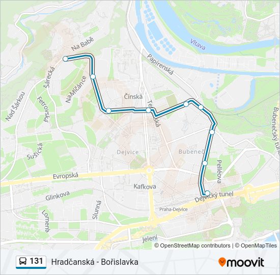 Автобус 131: карта маршрута