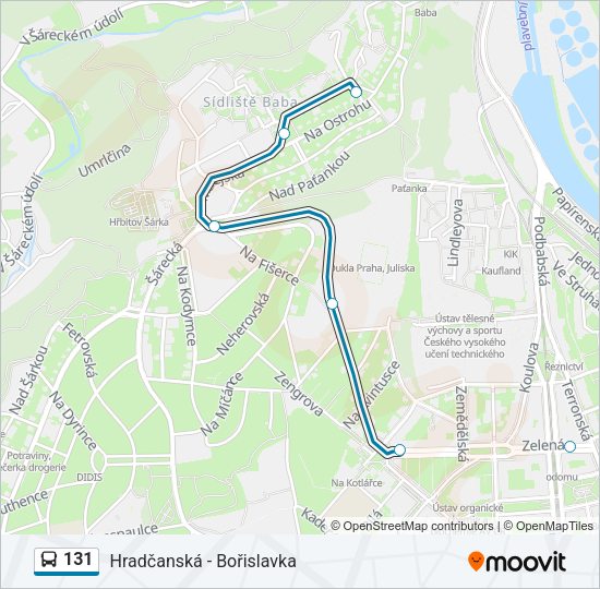 Автобус 131: карта маршрута