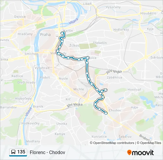 135 Bus Line Map