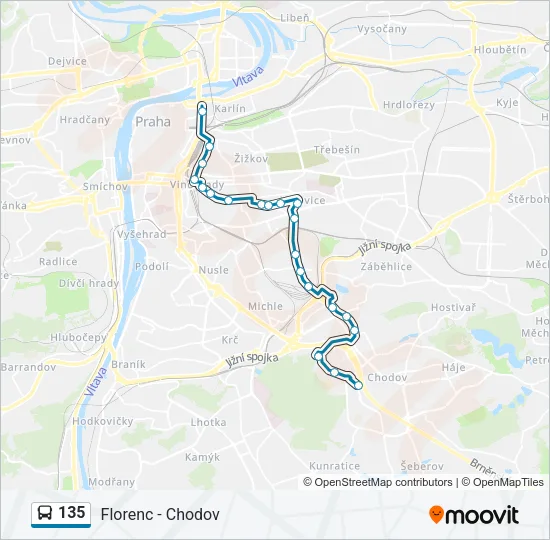 135 Bus Line Map