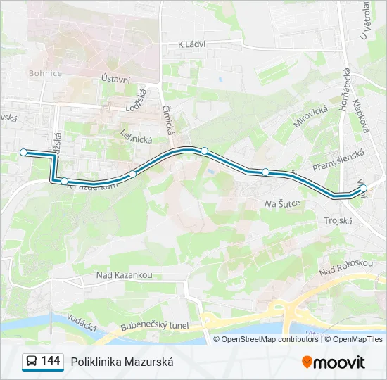 Автобус 144: карта маршрута