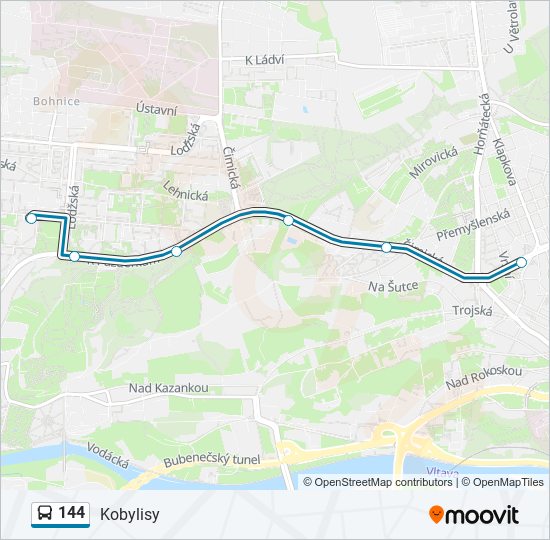 144 autobus Mapa linky