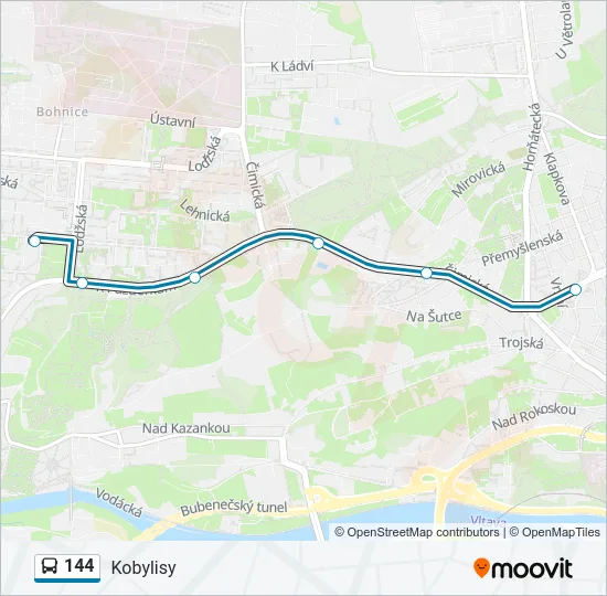 Автобус 144: карта маршрута