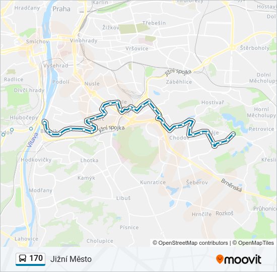 170 bus Line Map