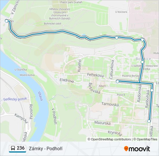 236 autobus Mapa linky