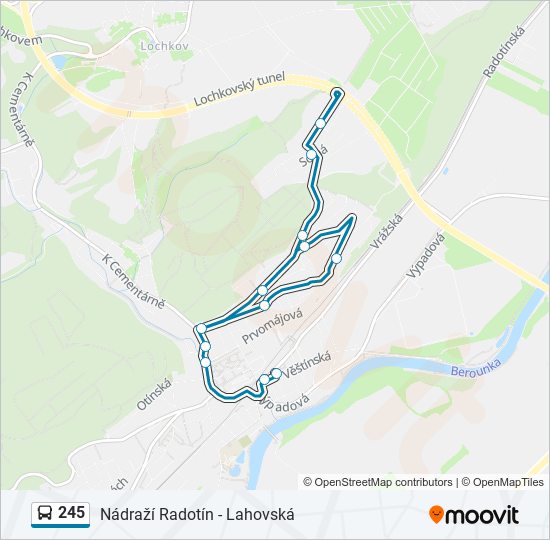 245 bus Line Map