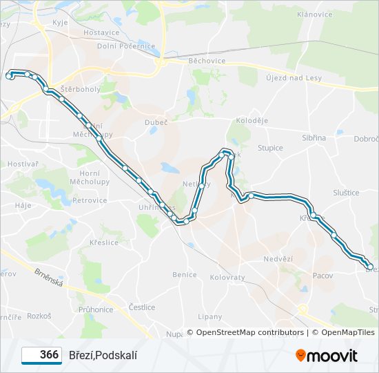 366 bus Line Map
