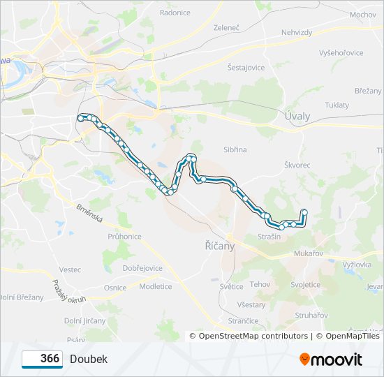 366 autobus Mapa linky