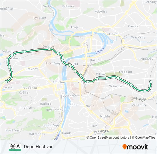 Метро A: карта маршрута