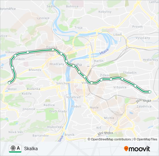 Метро A: карта маршрута