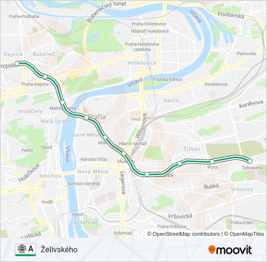 Метро A: карта маршрута