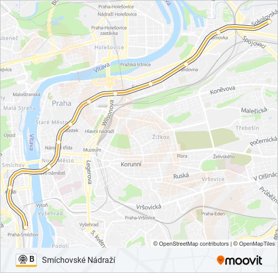 Driving Directions To Subway Near Me B Route: Schedules, Stops & Maps - Smíchovské Nádraží (Updated)