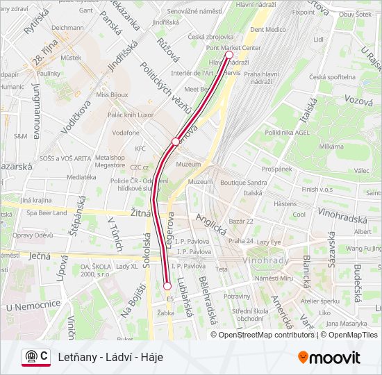C Subway Line Map