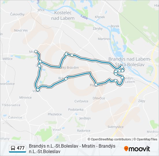 477 bus Line Map