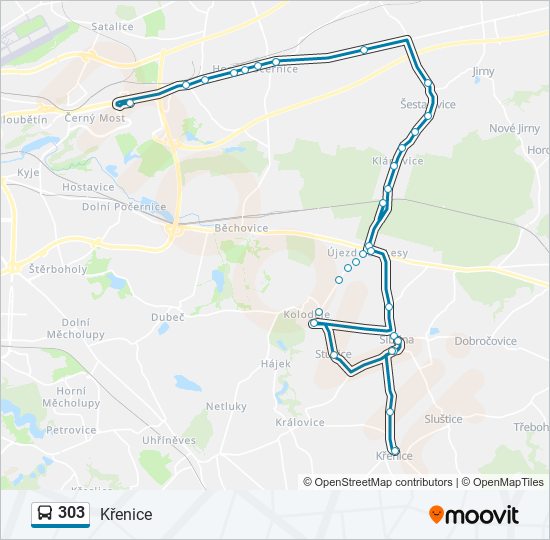 303 bus Line Map