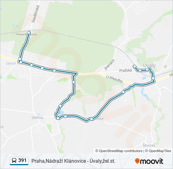 391 autobus Mapa linky