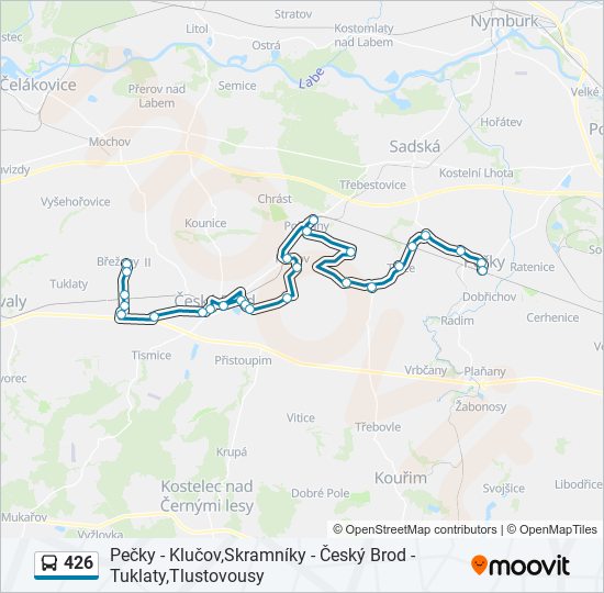 426 autobus Mapa linky