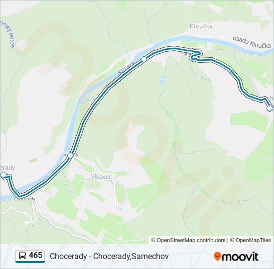 465 autobus Mapa linky