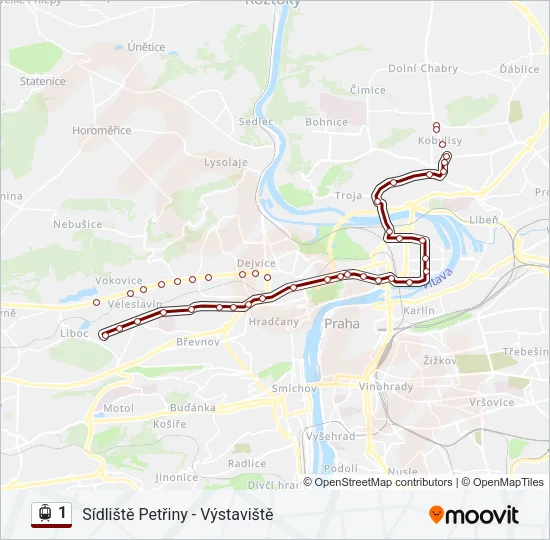 1 Light Rail Line Map