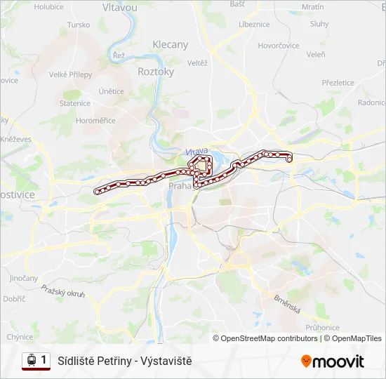 Трамвай 1: карта маршрута