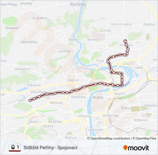 1 light rail Line Map