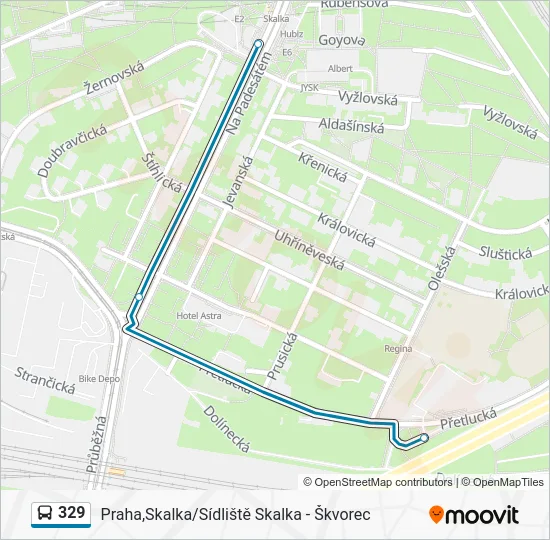 Автобус 329: карта маршрута