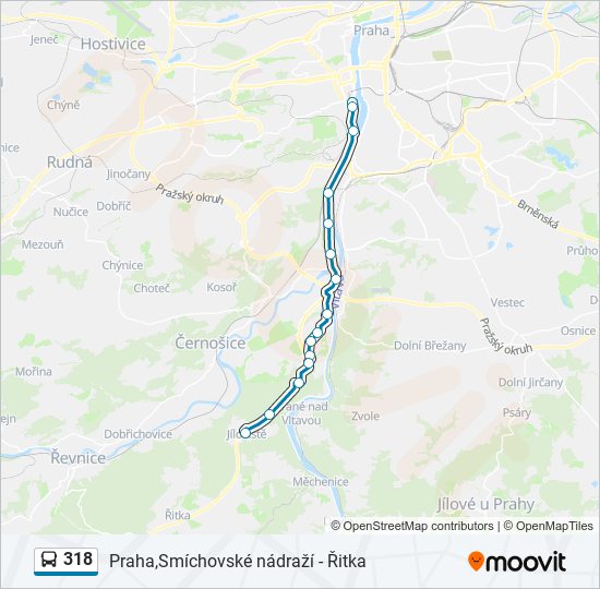 318 autobus Mapa linky