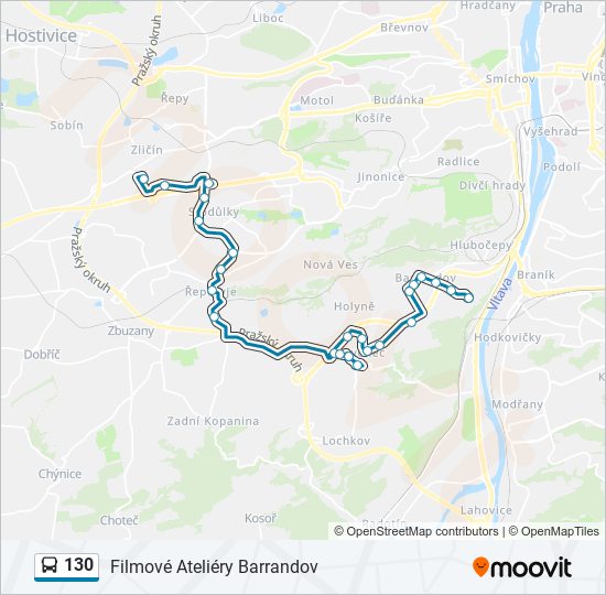 130 autobus Mapa linky