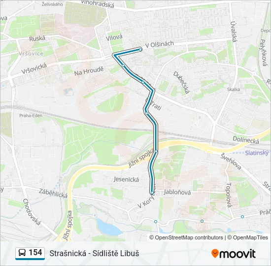 154 Bus Line Map
