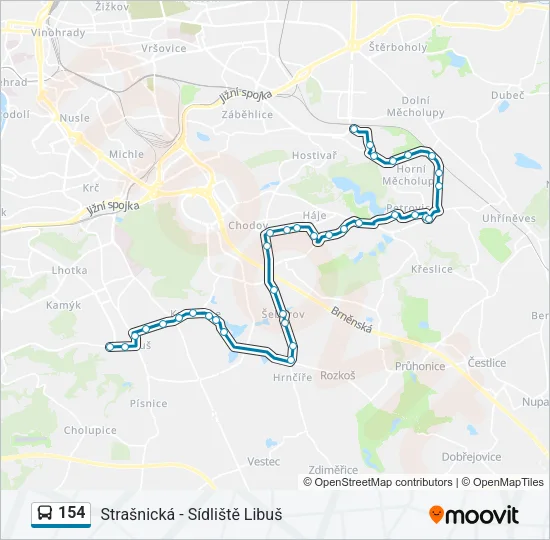 154 Bus Line Map