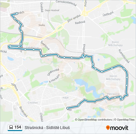 154 bus Line Map