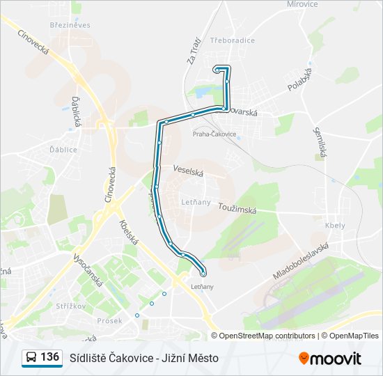 136 bus Line Map