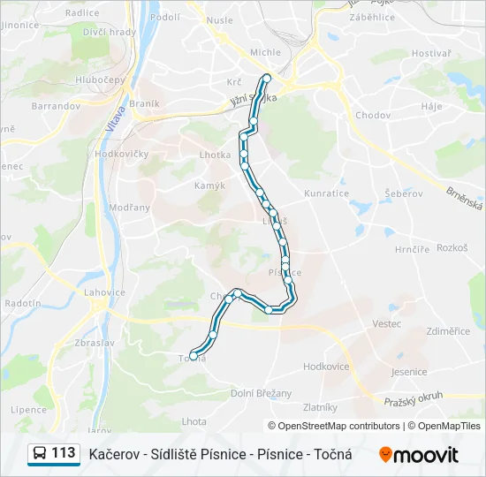 113 Bus Line Map