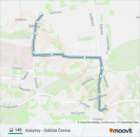 145 bus Line Map