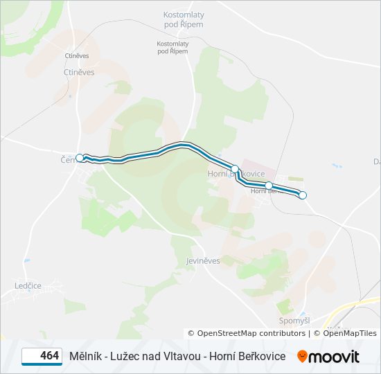 464 autobus Mapa linky