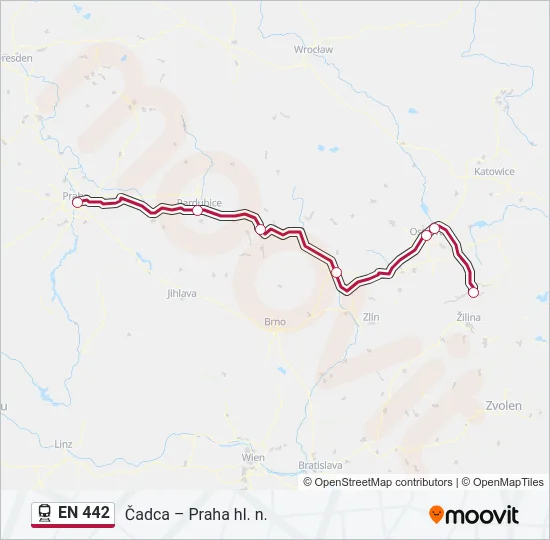 Поезд EN 442: карта маршрута
