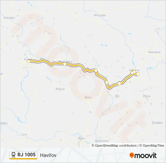 RJ 1005 Train Line Map