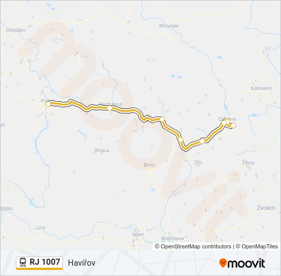 RJ 1007 Train Line Map