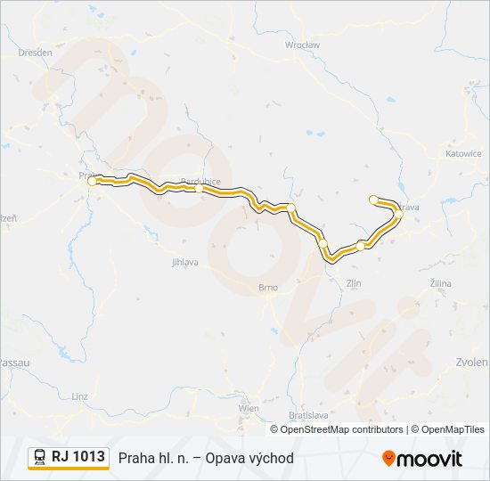 RJ 1013 Train Line Map